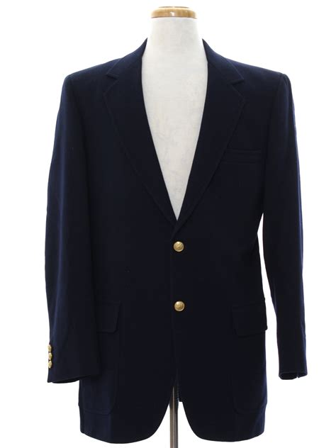 Jacket with Button Placket Navy Blue Wool Twill 